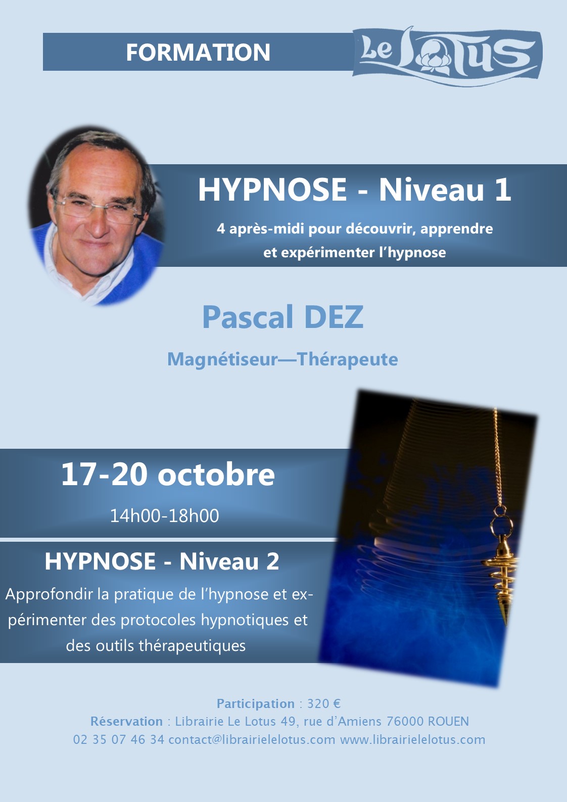 FORMATION DE 4 JOURS - HYPNOSE - NIVEAU 1